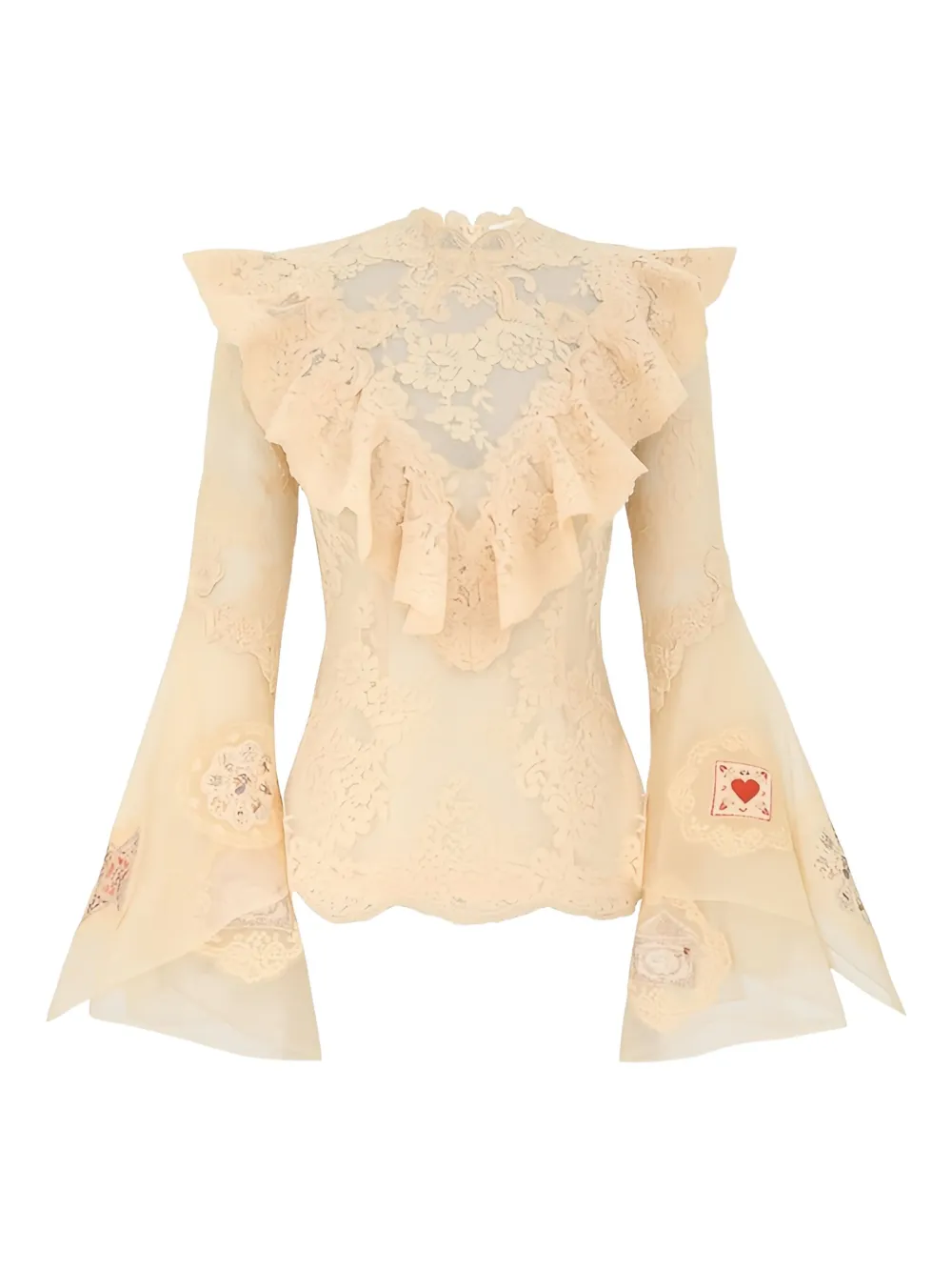 Блузка из кружев с оборками Zimmermann, нейтральный
Блузка из кружев с оборками Zimmermann, нейтральный