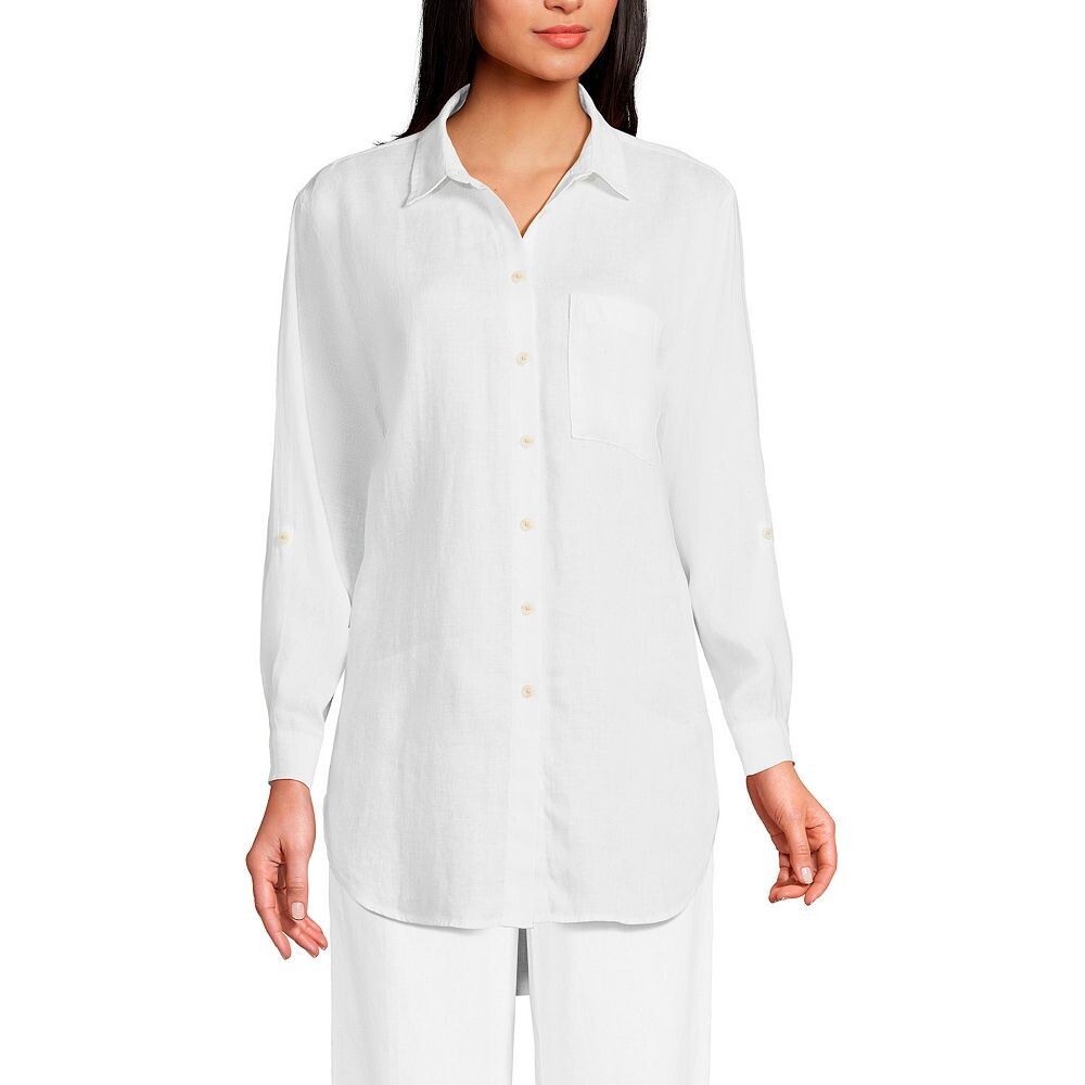 Женский свободный топ-туника с закатанными рукавами и закругленными рукавами Lands' End, белый
Женский свободный топ-туника с закатанными рукавами и закругленными рукавами Lands' End, белый