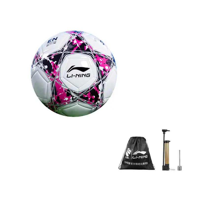 LINING Размер 5 стандартный мяч для регулярной игры 11 на 11 футбольный мяч TPU машинной строчки белый розовый
LINING Размер 5 стандартный мяч для регулярной игры 11 на 11 футбольный мяч TPU машинной строчки белый розовый