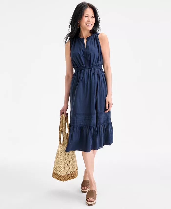 Маленькое хлопковое платье трапеция Style & Co, синий
Маленькое хлопковое платье трапеция Style & Co, синий