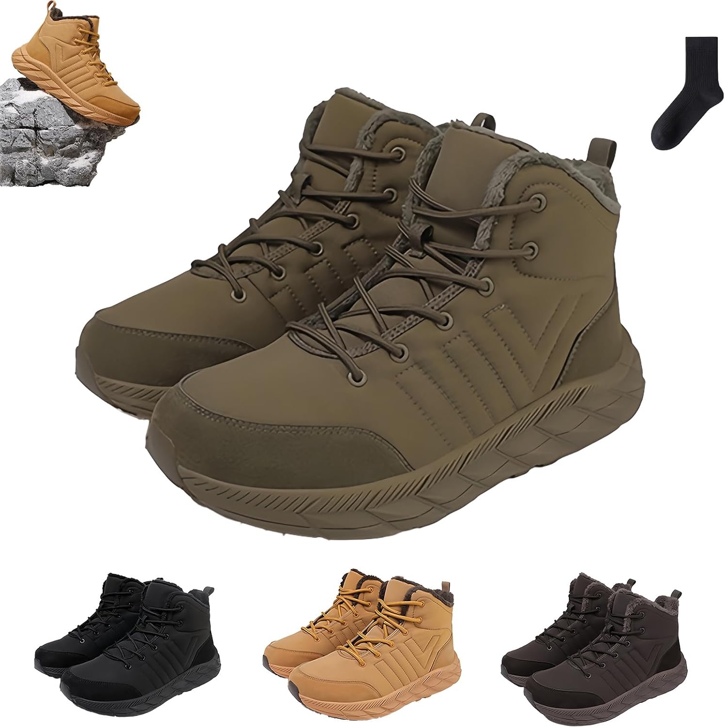 Мужские зимние ботинки MIOKUKO, противоскользящие, водонепроницаемые, теплые зимние ботинки, удобные ботинки для ходьбы для мужчин, коричневый
Мужские зимние ботинки MIOKUKO, противоскользящие, водонепроницаемые, теплые зимние ботинки, удобные ботинки для ходьбы для мужчин, коричневый