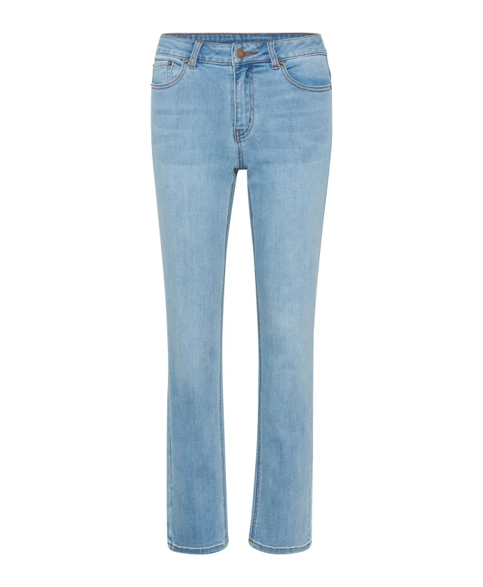 Стильные прямые джинсы со средней посадкой и классическими карманами Kaffe, синий 
Стильные прямые джинсы со средней посадкой и классическими карманами Kaffe, синий