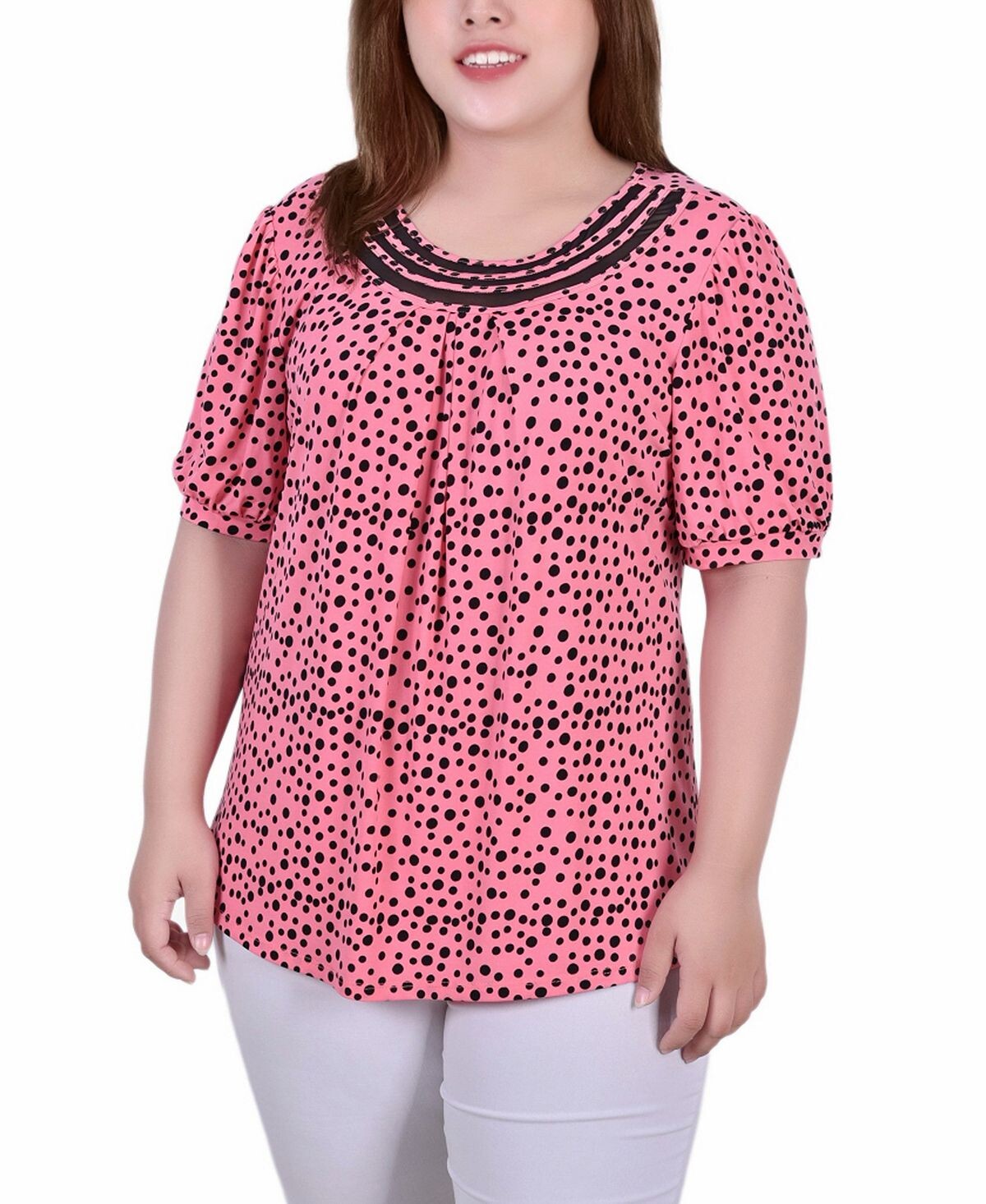 Плюс размер прозрачный топ с короткими рукавами и объемными вставками NY Collection, мульти
Плюс размер прозрачный топ с короткими рукавами и объемными вставками NY Collection, мульти