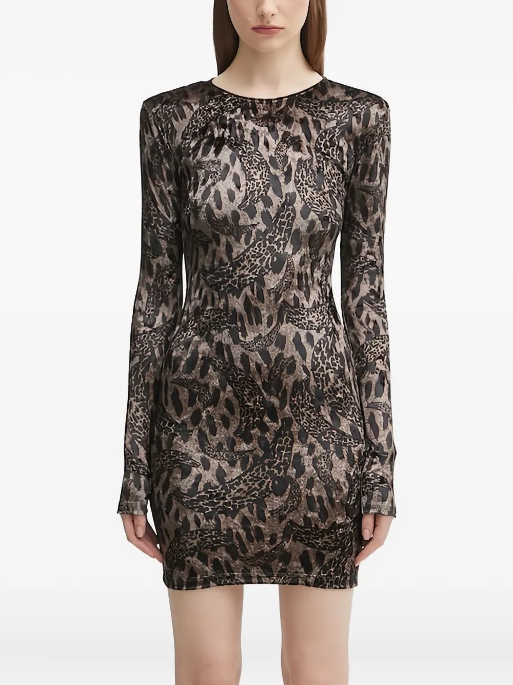 Мини-платье с принтом и длинными рукавами Fiorucci, коричневый
Мини-платье с принтом и длинными рукавами Fiorucci, коричневый