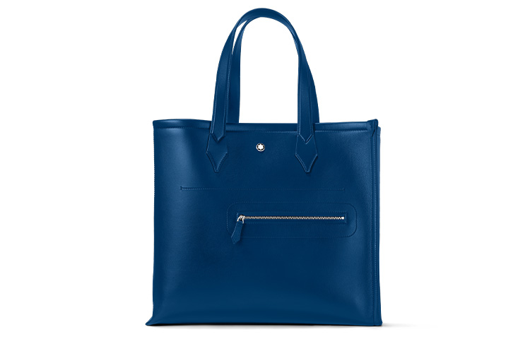 MONTBLANC Сумка-шоппер из зернистой телячьей кожи мужская полуночно-синяя 
MONTBLANC Сумка-шоппер из зернистой телячьей кожи мужская полуночно-синяя