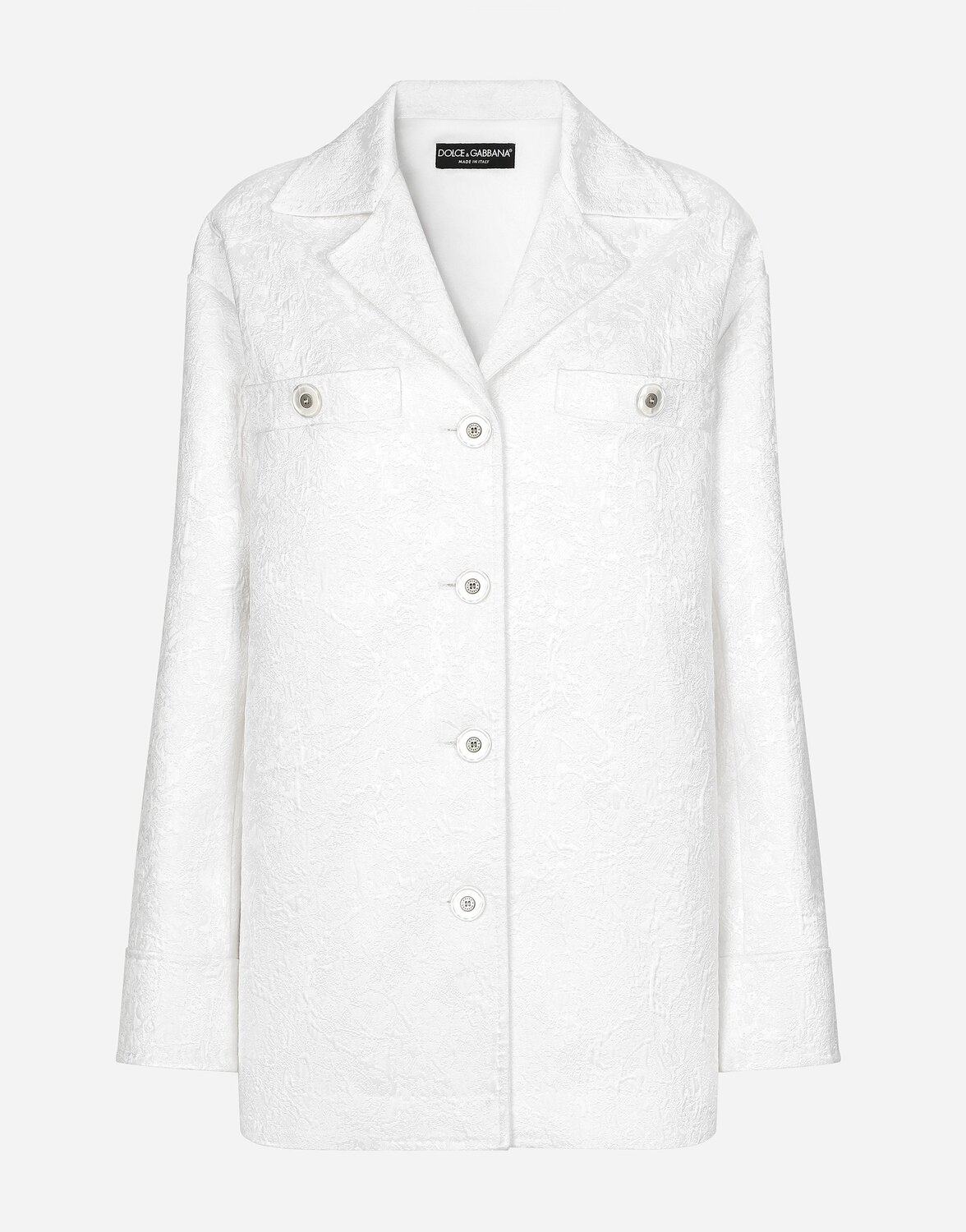 Короткое однобортное жаккардовое пальто Dolce & Gabbana, белый
Короткое однобортное жаккардовое пальто Dolce & Gabbana, белый