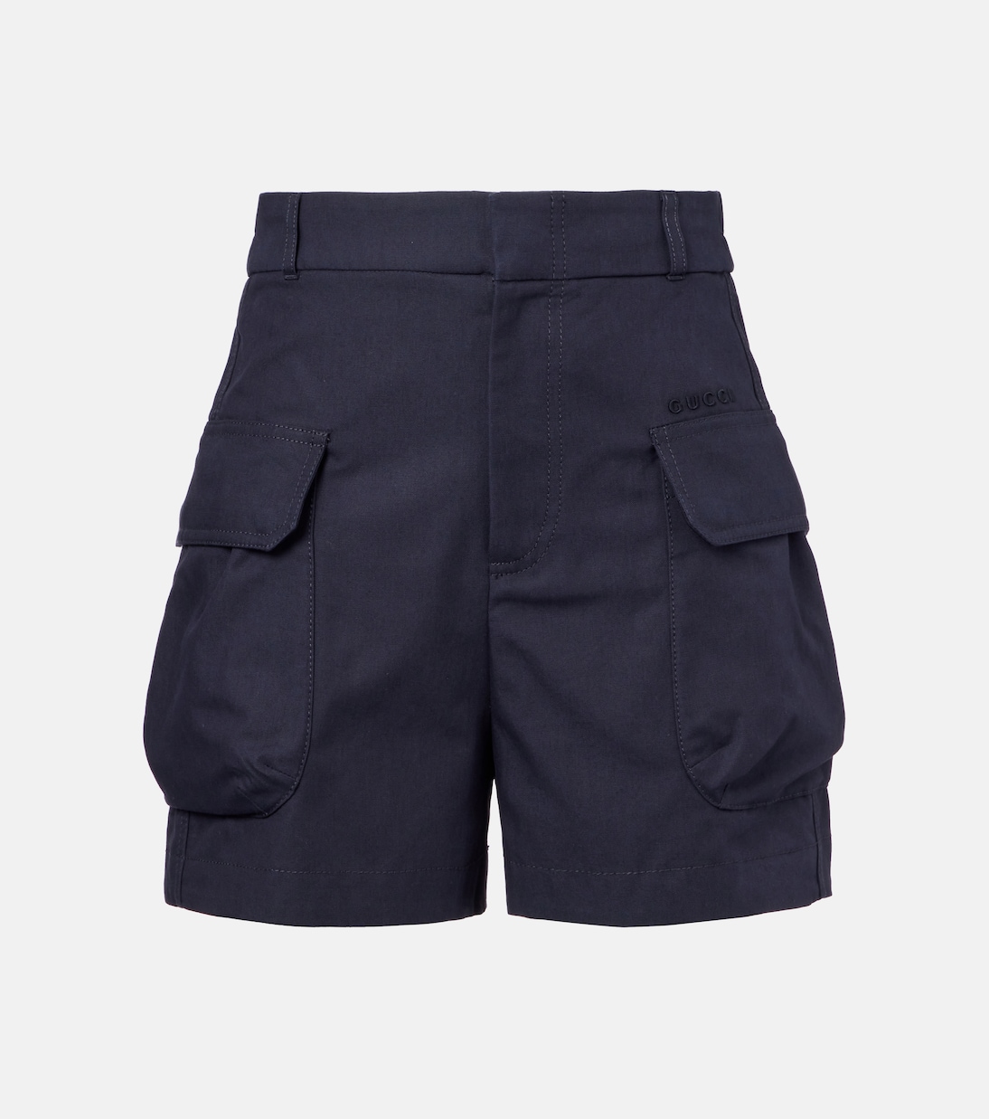 Вышитые хлопковые карго-шорты из парусины Gucci, Ink
Вышитые хлопковые карго-шорты из парусины Gucci, Ink