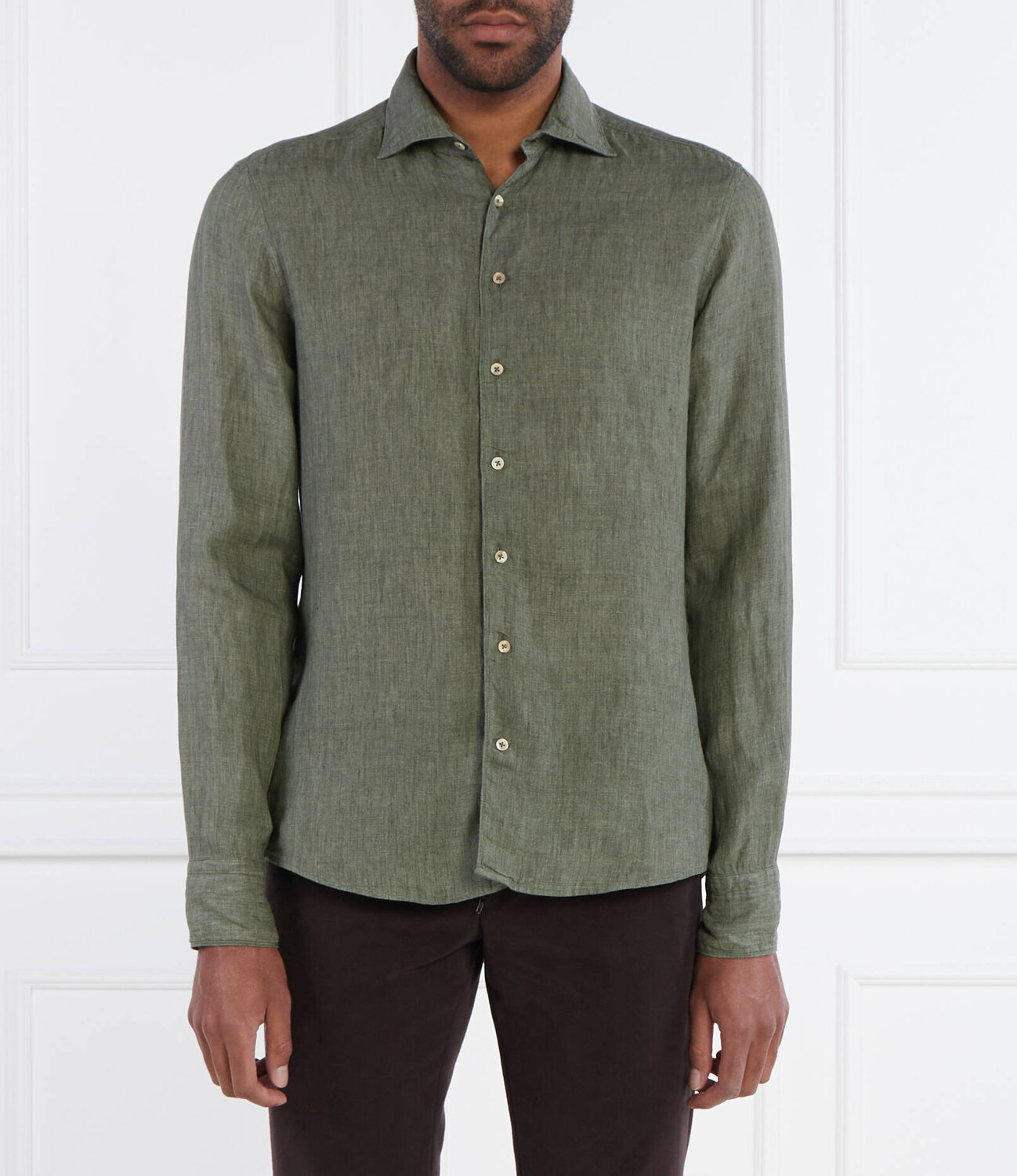 Льняная рубашка Stenströms Slim Fit, цвет cachi 
Льняная рубашка Stenströms Slim Fit, цвет cachi