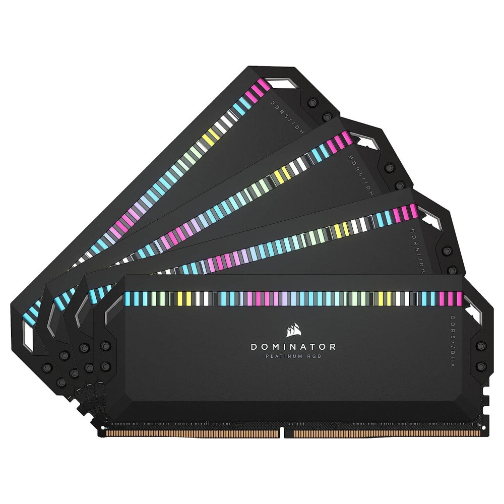 Оперативная память Corsair Dominator Platinum RGB, 64 ГБ (4x16 ГБ) DDR5, 6600 МГц, CL32, CMT64GX5M4B6600C32, черный
Оперативная память Corsair Dominator Platinum RGB, 64 ГБ (4x16 ГБ) DDR5, 6600 МГц, CL32, CMT64GX5M4B6600C32, черный