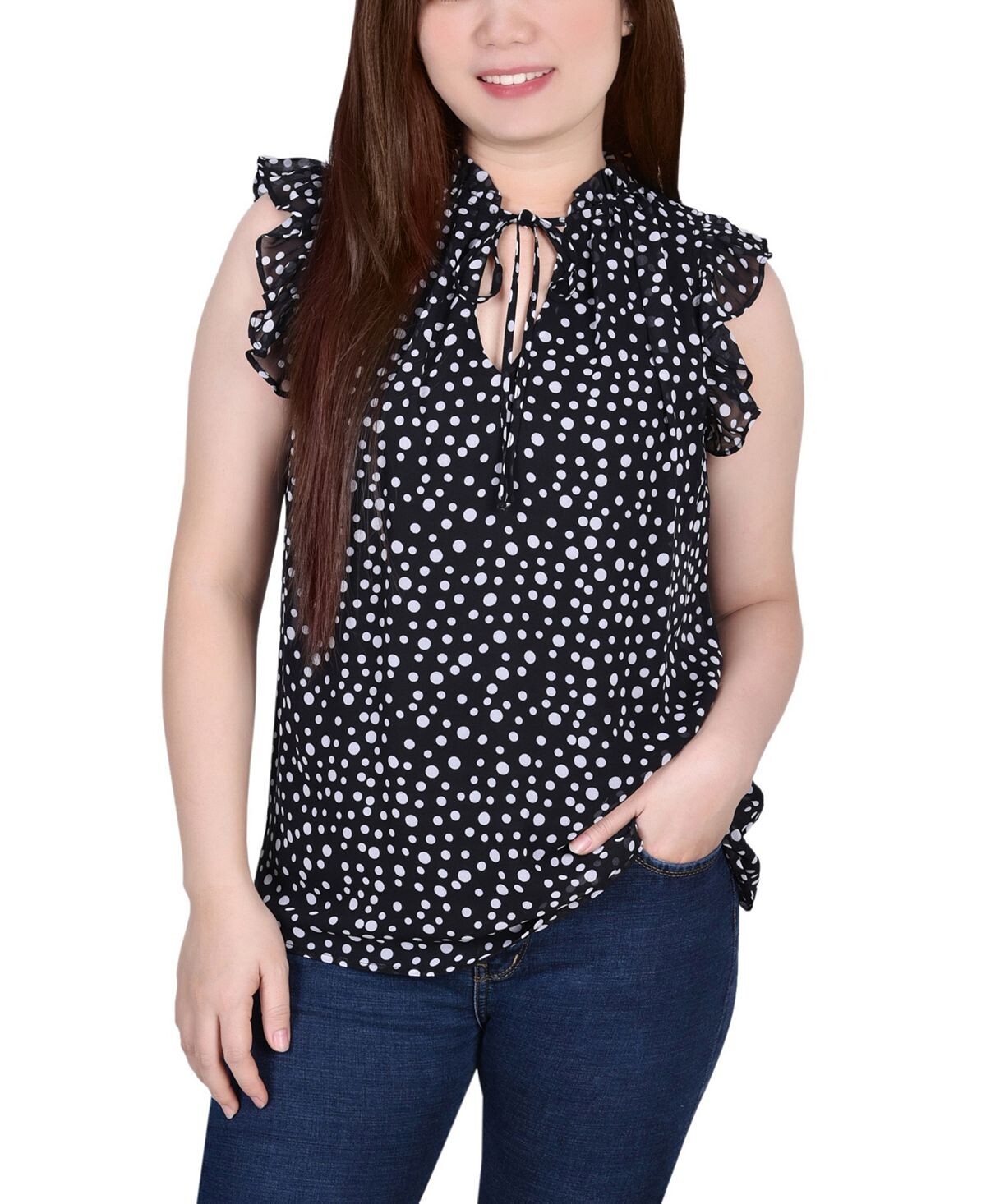 Блузка миниатюрного размера с оборками на рукавах и топом с завязками NY Collection, мульти
Блузка миниатюрного размера с оборками на рукавах и топом с завязками NY Collection, мульти