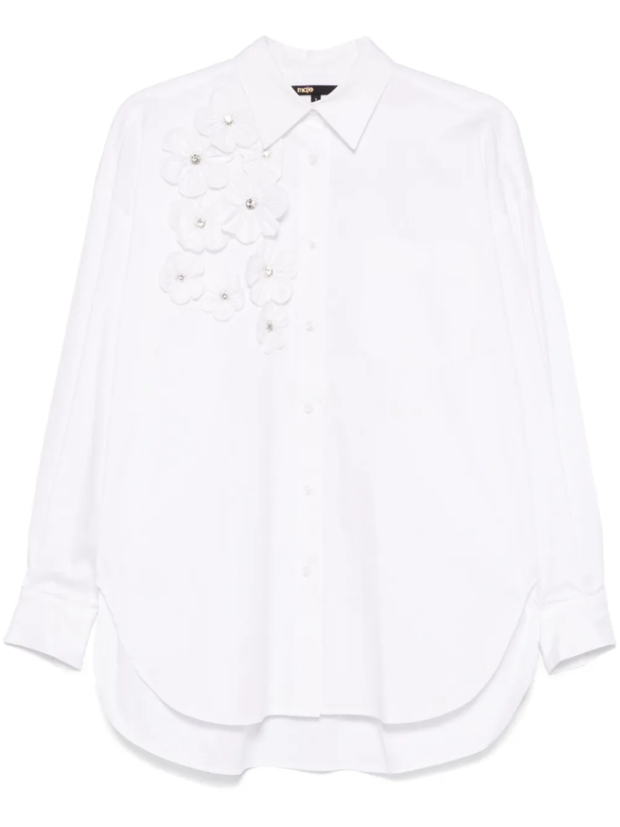 Maje рубашка с цветочной аппликацией, белый
Maje рубашка с цветочной аппликацией, белый