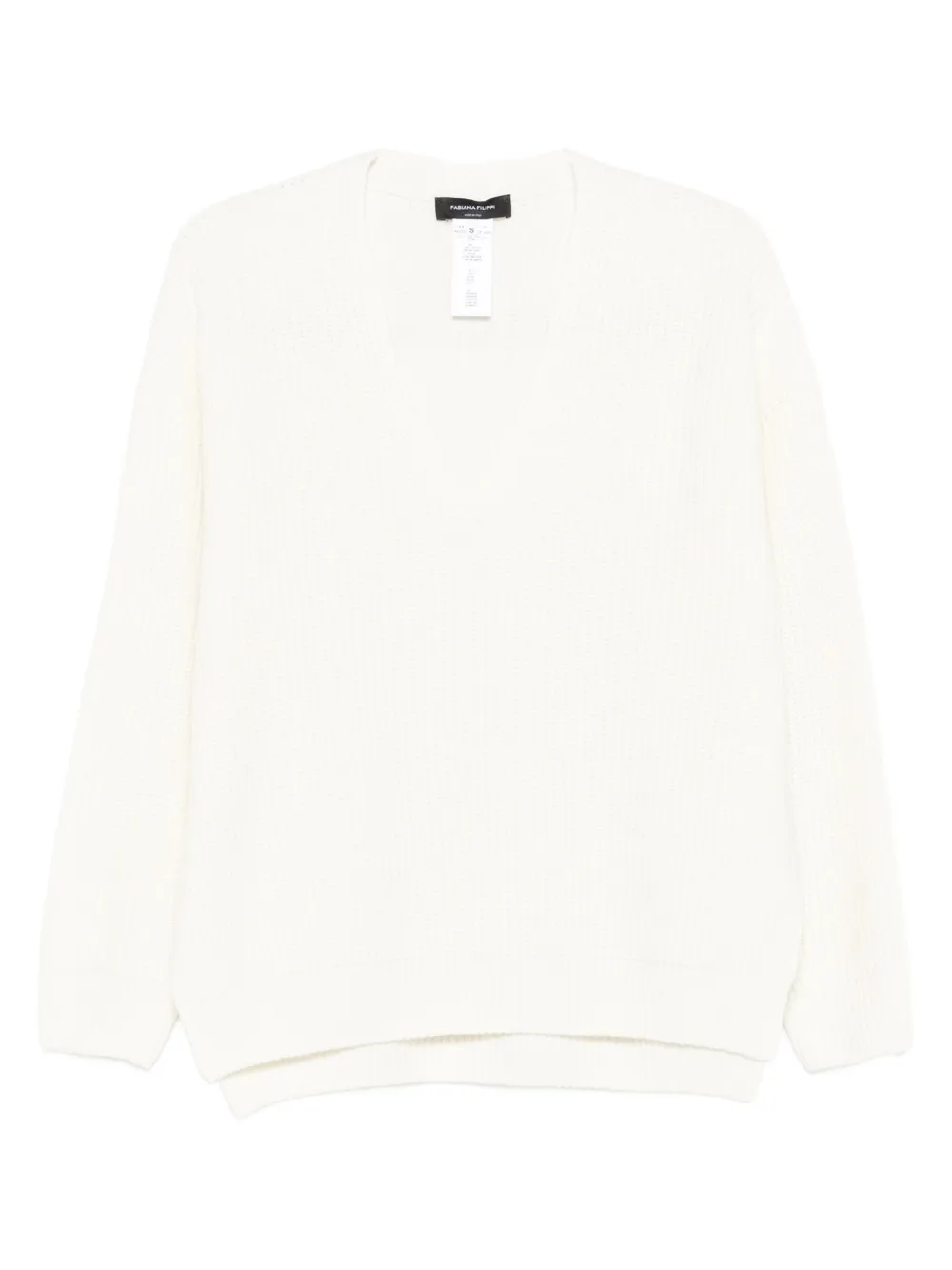 Ребристый трикотажный топ с V-образным вырезом Fabiana Filippi, нейтральный
Ребристый трикотажный топ с V-образным вырезом Fabiana Filippi, нейтральный