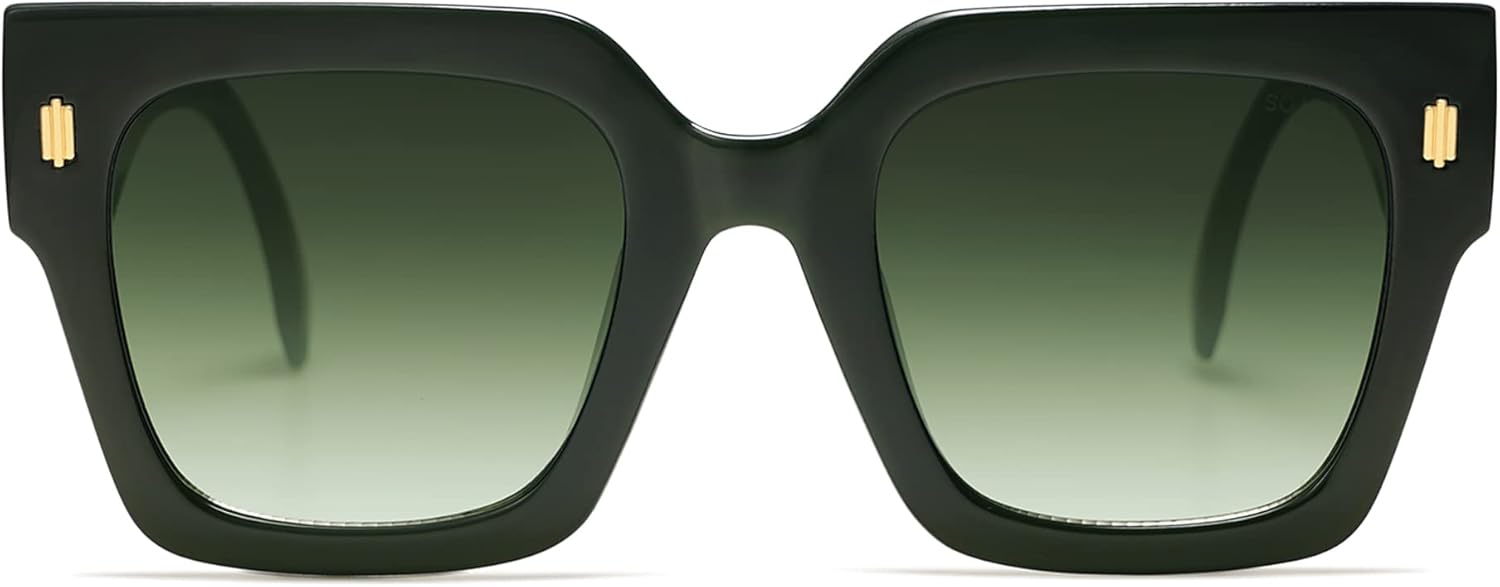Винтажные большие квадратные солнцезащитные очки SOJOS для женщин, ретро-очки большого размера класса люкс для женщин с защитой от УФ-излучения UV400 SJ2194, Green Frame/Green Lens
Винтажные большие квадратные солнцезащитные очки SOJOS для женщин, ретро-очки большого размера класса люкс для женщин с защитой от УФ-излучения UV400 SJ2194, Green Frame/Green Lens