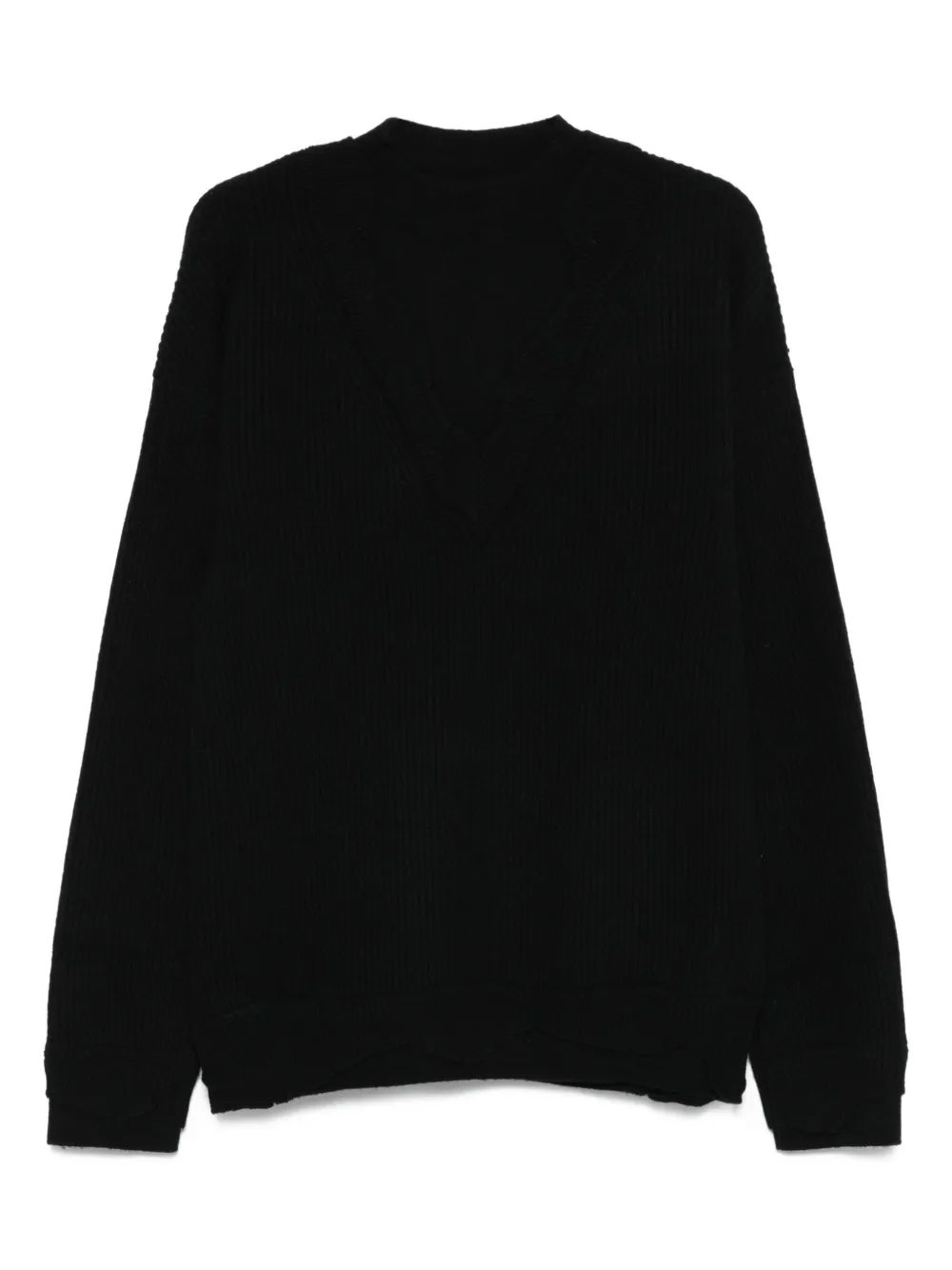 Свитер в рубчик с V-образным вырезом Laneus, черный
Свитер в рубчик с V-образным вырезом Laneus, черный