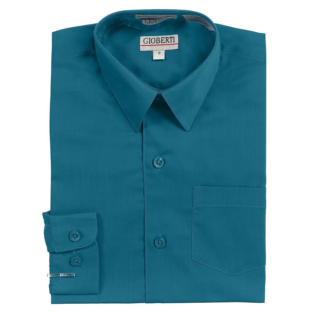 Детская однотонная классическая рубашка Gioberti с длинными рукавами, цвет Teal Green
Детская однотонная классическая рубашка Gioberti с длинными рукавами, цвет Teal Green