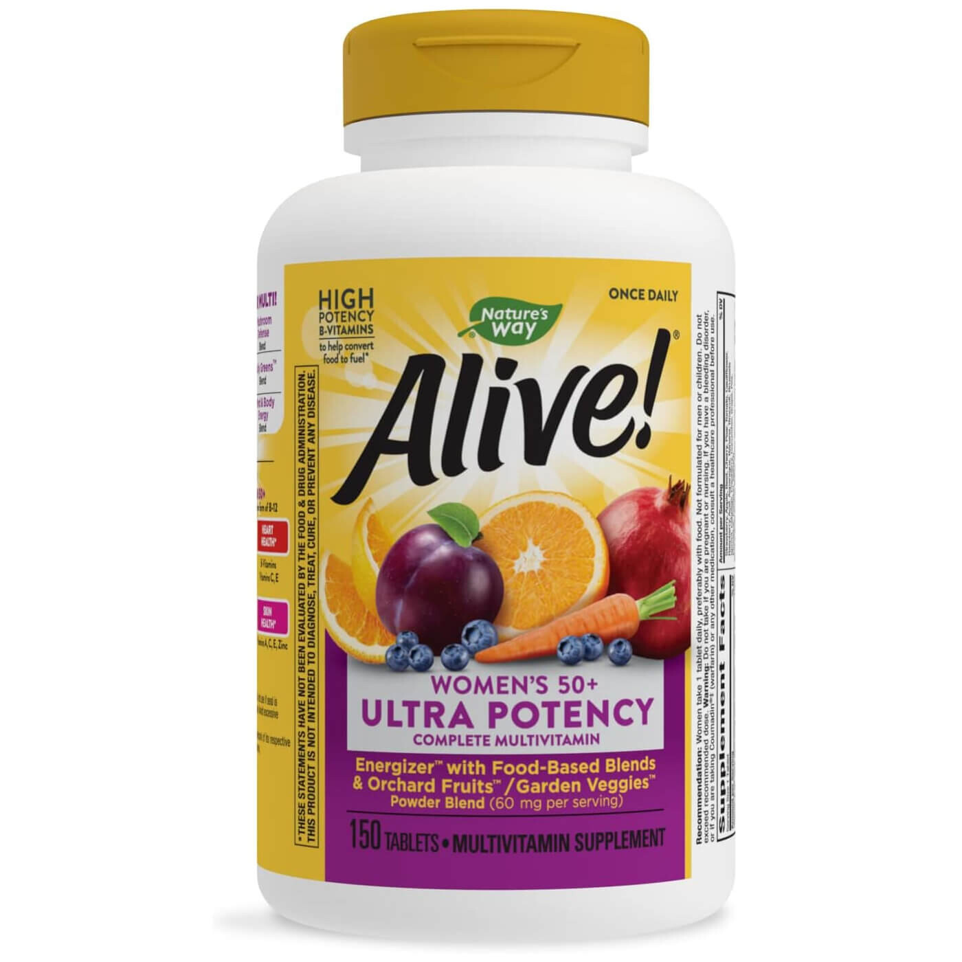 Мультивитамины для женщин 50+ Nature's Way Alive! Ultra Potency Complete Gluten-Free, 150 таблеток
Мультивитамины для женщин 50+ Nature's Way Alive! Ultra Potency Complete Gluten-Free, 150 таблеток