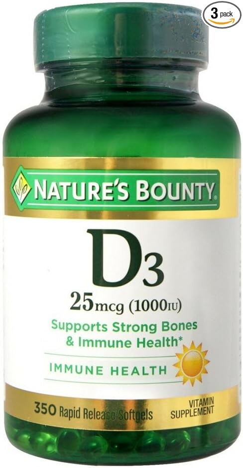 Nature's Bounty Bounty D-1000 МЕ, мягкие таблетки быстрого высвобождения, 350 шт. (3 шт. в упаковке)
Nature's Bounty Bounty D-1000 МЕ, мягкие таблетки быстрого высвобождения, 350 шт. (3 шт. в упаковке)