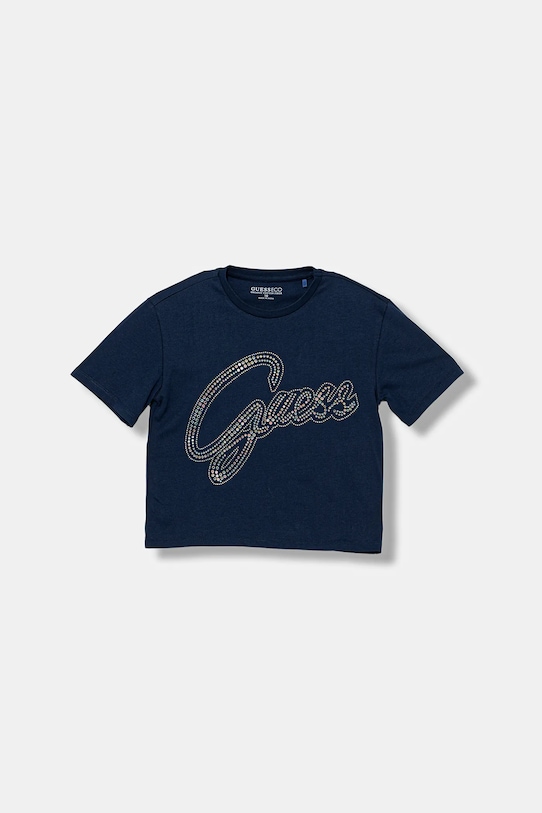 Детская хлопковая футболка Guess, темно-синий
Детская хлопковая футболка Guess, темно-синий