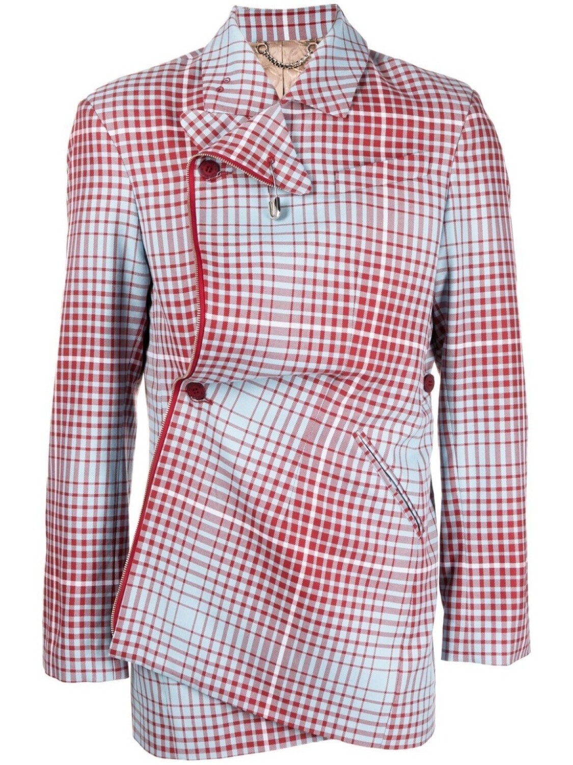 Charles Jeffrey Loverboy однобортный пиджак в клетку, синий 
Charles Jeffrey Loverboy однобортный пиджак в клетку, синий