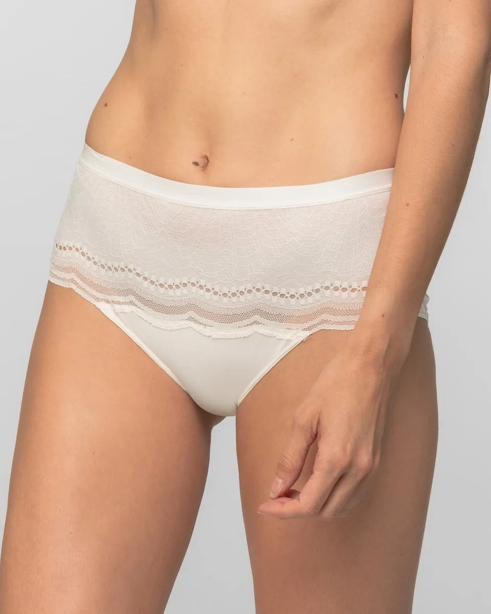 Трусики миди с кружевом и сеткой Playtex, белый 
Трусики миди с кружевом и сеткой Playtex, белый