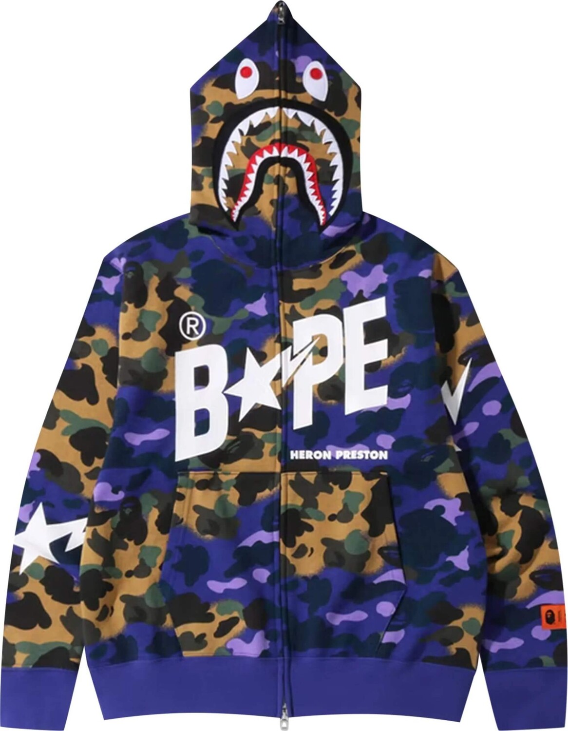 Толстовка Bape x Heron Preston Mix 1st Camo Shark Relaxed Fit Full Zip, фиолетовый
Толстовка Bape x Heron Preston Mix 1st Camo Shark Relaxed Fit Full Zip, фиолетовый