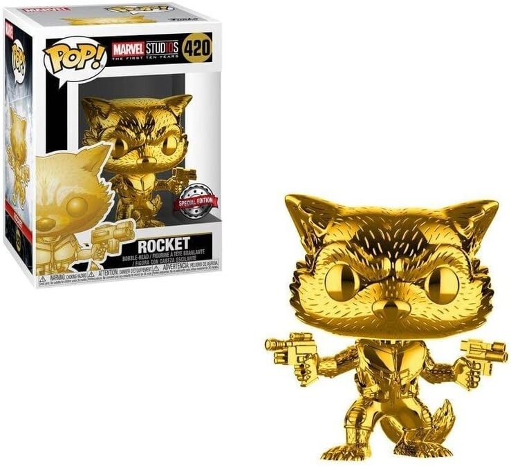 Фигурка Funko Pop! Marvel Studios 10th Anniversary 420 Guardians of The Galaxy Rocket Raccoon Gold Chrome Exclusive
Фигурка Funko Pop! Marvel Studios 10th Anniversary 420 Guardians of The Galaxy Rocket Raccoon Gold Chrome Exclusive