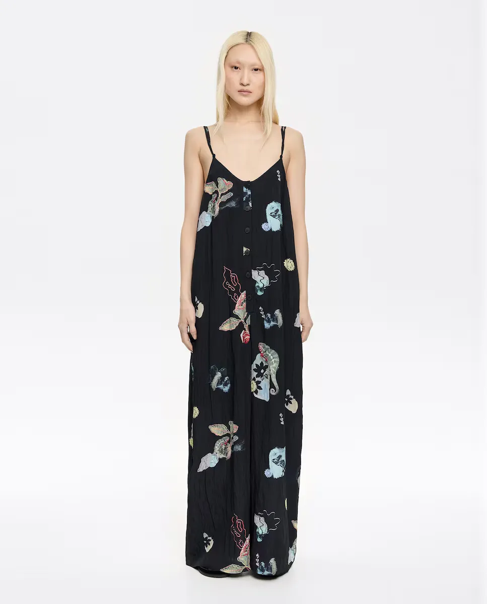 Женский комбинезон без бретелек с принтом Bimba y Lola, черный 
Женский комбинезон без бретелек с принтом Bimba y Lola, черный