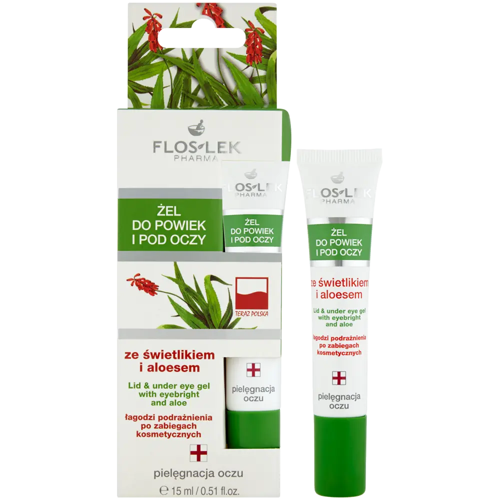 Floslek гель для глаз и глаз с очанкой и алоэ вера, 15 мл
Floslek гель для глаз и глаз с очанкой и алоэ вера, 15 мл