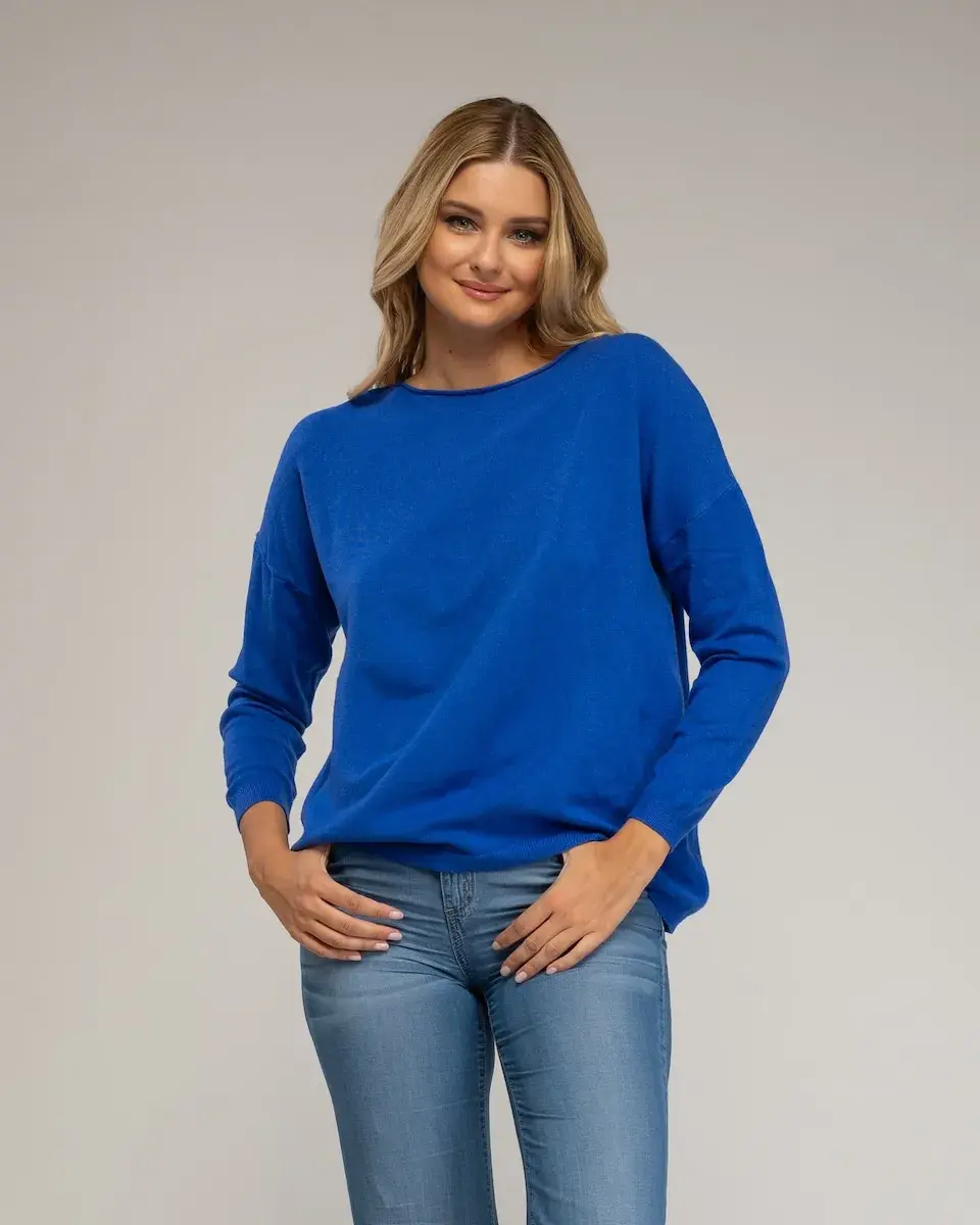 Женский трикотажный свитер с круглым вырезом Tantra, синий
Женский трикотажный свитер с круглым вырезом Tantra, синий