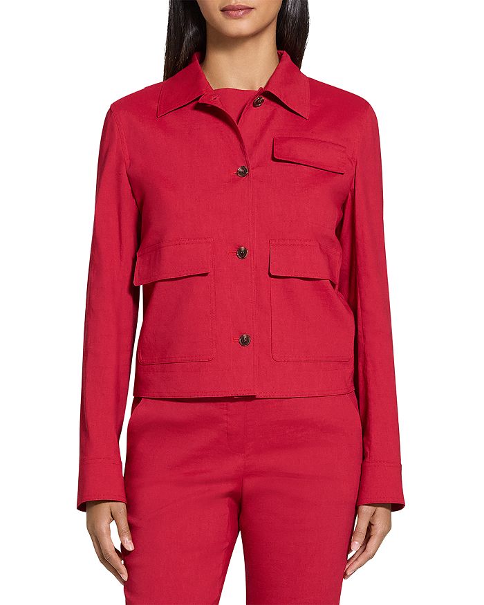 Льняная куртка-пиджак с добавками Theory, красный
Льняная куртка-пиджак с добавками Theory, красный