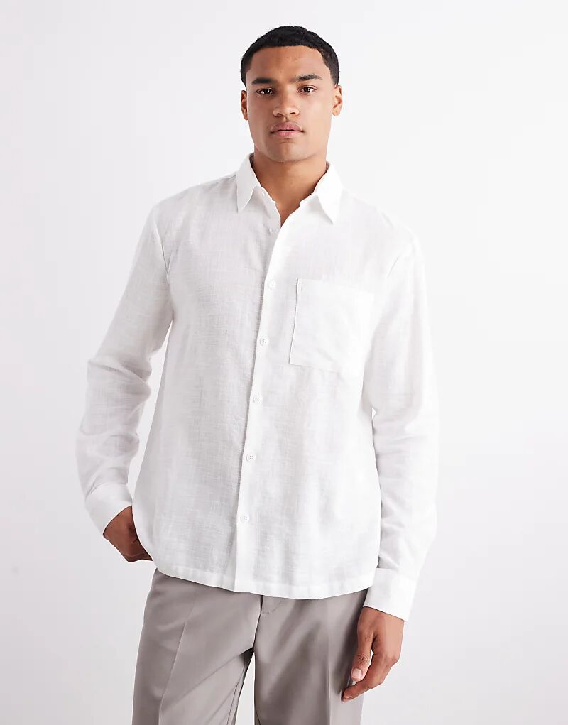 Рубашка River Island с имитацией льна белого цвета
Рубашка River Island с имитацией льна белого цвета