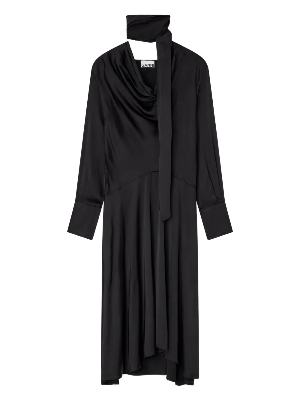 Платье миди с воротником-хомутом GANNI, черный
Платье миди с воротником-хомутом GANNI, черный