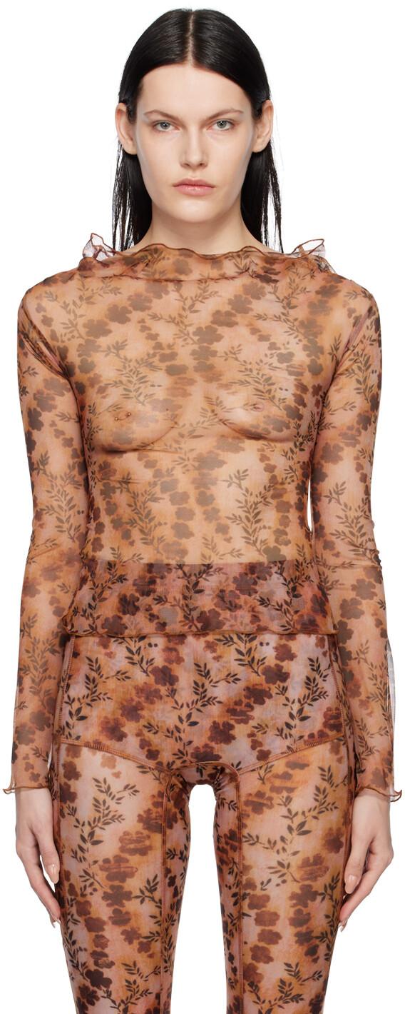 Оранжевая блузка с ключицами KNWLS
Оранжевая блузка с ключицами KNWLS