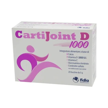Cartijoint D 1000 Пищевая добавка 20 пакетиков Fidia Pharmaceuticals
Cartijoint D 1000 Пищевая добавка 20 пакетиков Fidia Pharmaceuticals