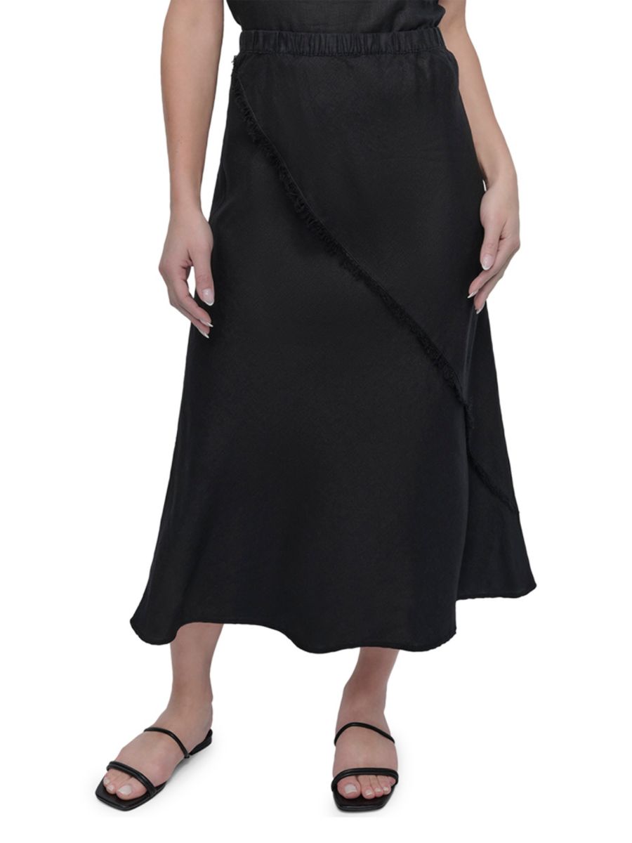 Юбка-миди из льняной ткани с бахромой DKNY, черный
Юбка-миди из льняной ткани с бахромой DKNY, черный