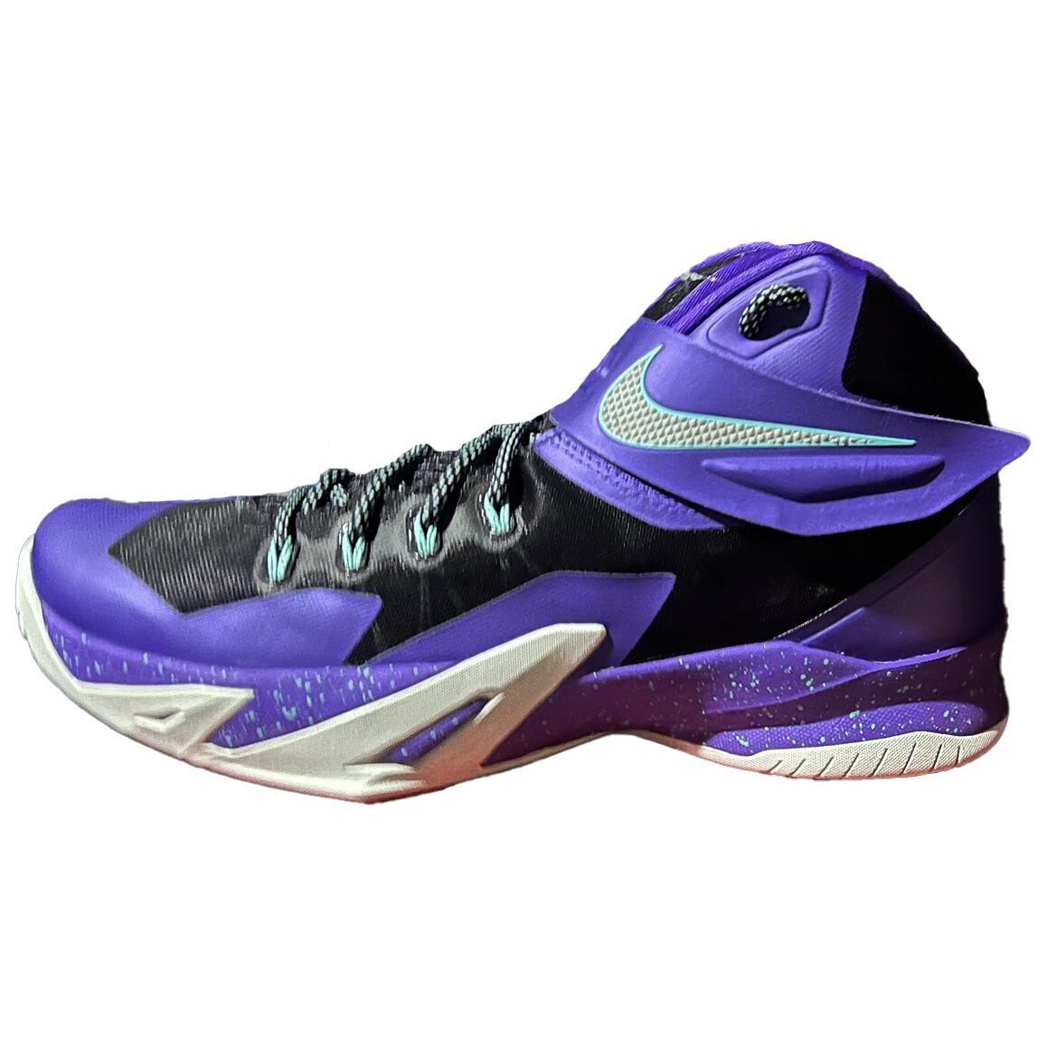 Баскетбольные кроссовки Zoom Soldier 8 мужские высокие фиолетовые/черные Nike