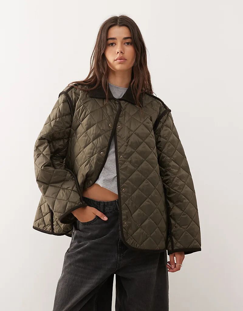 Стеганая куртка Weekday с контрастным воротником темно-коричневого цвета
Стеганая куртка Weekday с контрастным воротником темно-коричневого цвета