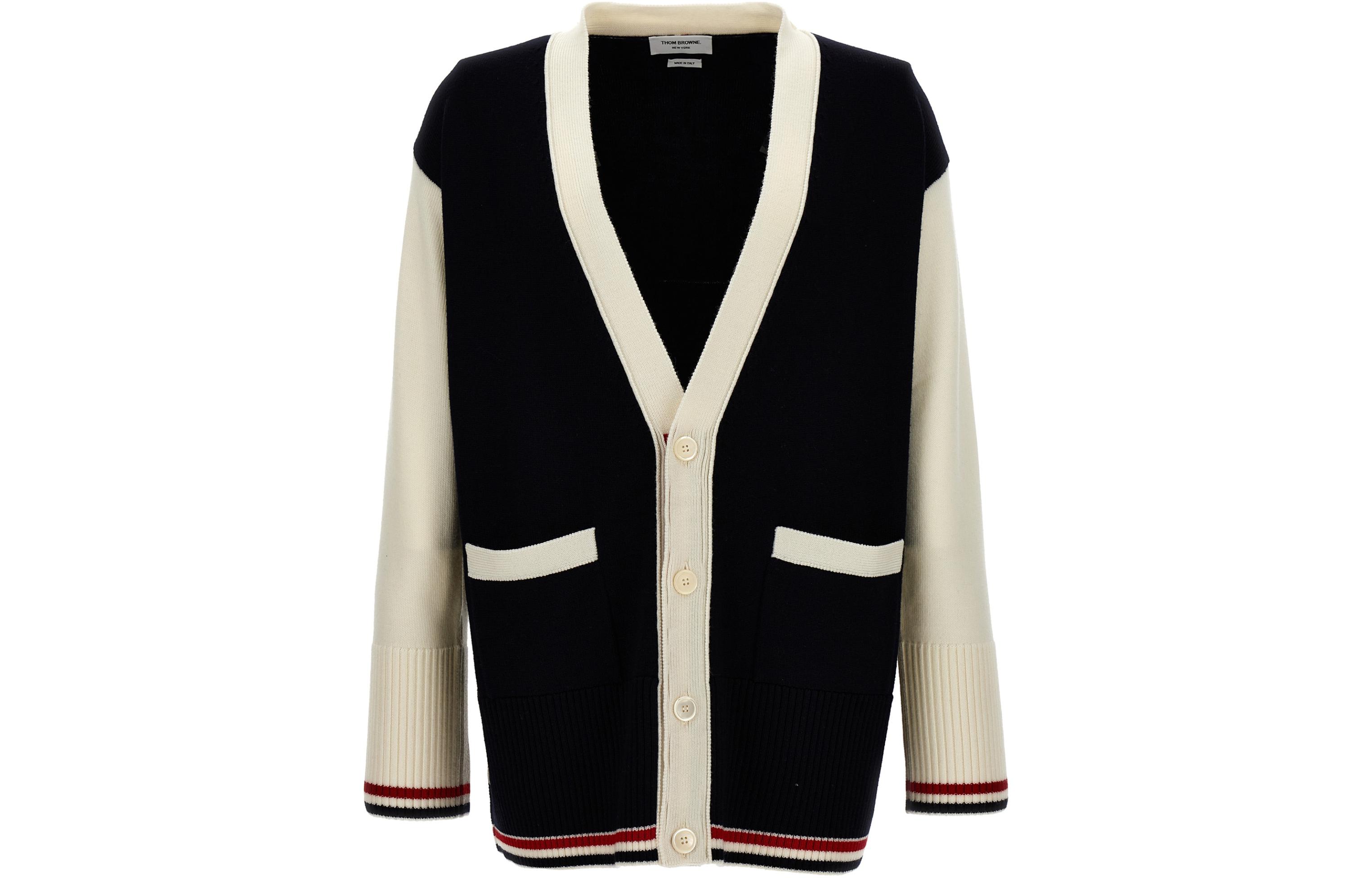 Кардиган из натуральной шерсти с цветовыми блоками Thom Browne, marine синий
Кардиган из натуральной шерсти с цветовыми блоками Thom Browne, marine синий