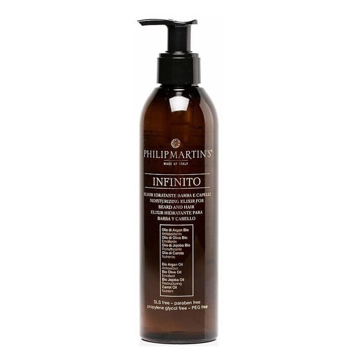 Philip Martin's Infinito, Увлажняющий эликсир для бороды и волос, 250 мл
Philip Martin's Infinito, Увлажняющий эликсир для бороды и волос, 250 мл