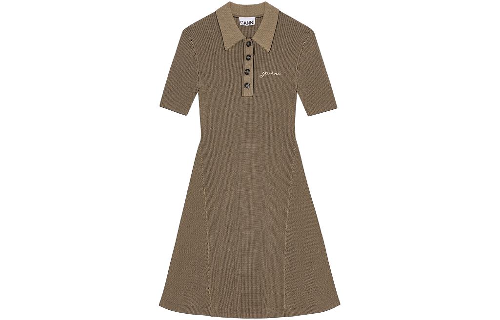 GANNI SS24 Платье с короткими рукавами женское Nomadic Yellow
GANNI SS24 Платье с короткими рукавами женское Nomadic Yellow