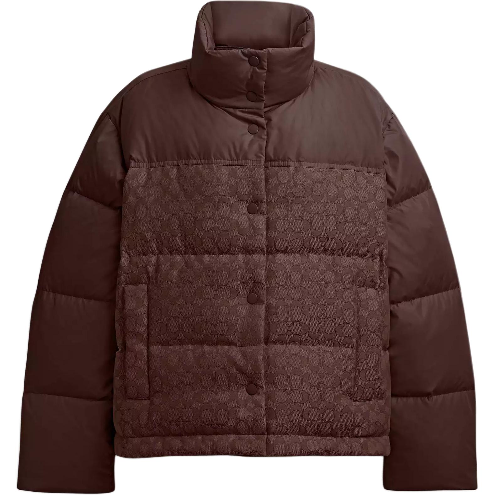 COACH Пуховик Women's Dark Umber с воротником стойкой, классический
COACH Пуховик Women's Dark Umber с воротником стойкой, классический