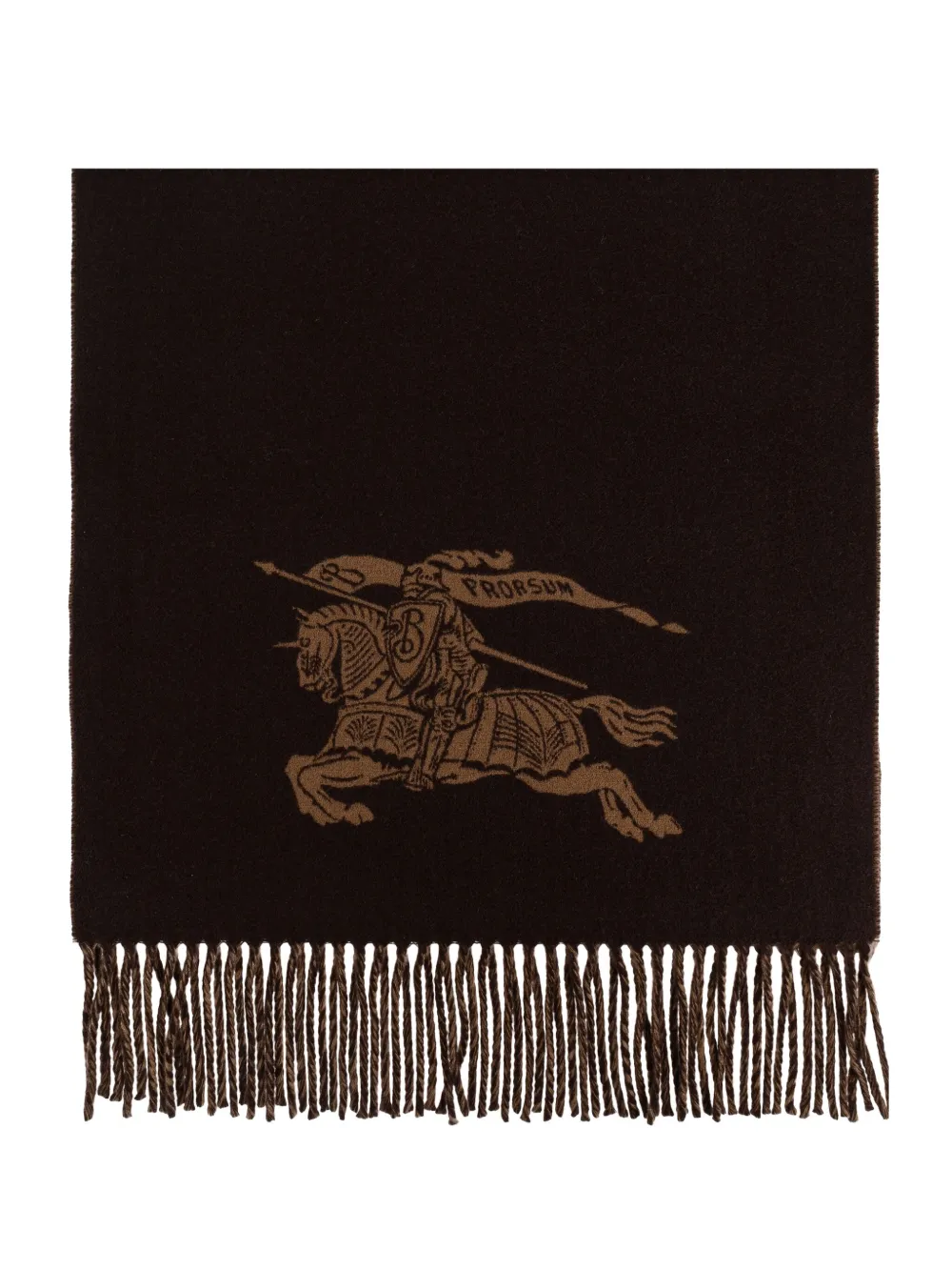 Шарф с бахромой и логотипом Burberry, коричневый
Шарф с бахромой и логотипом Burberry, коричневый