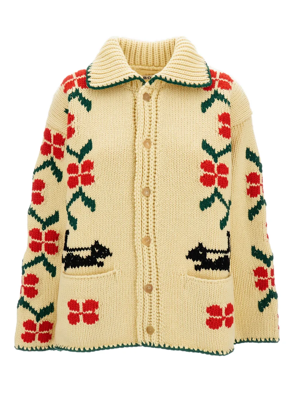 Кардиган с узорной интарсией Bode, светло-бежевый
Кардиган с узорной интарсией Bode, светло-бежевый