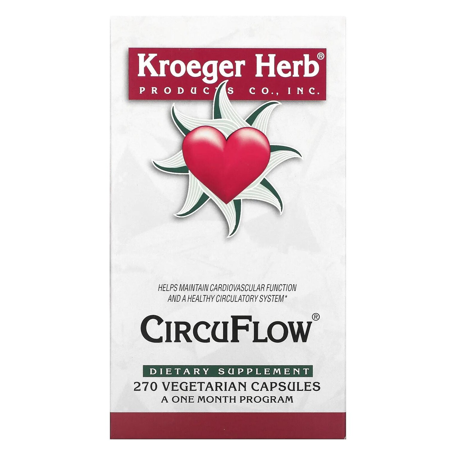 Kroeger Herb Co CircuFlow 270 капсул на растительной основе
Kroeger Herb Co CircuFlow 270 капсул на растительной основе