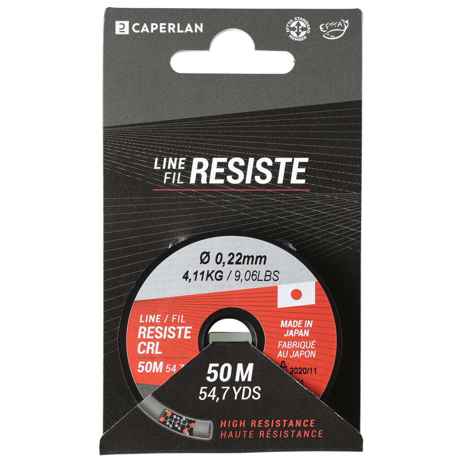 Основная леска Line Resist CRL 50 M 0,22 мм CAPERLAN 
Основная леска Line Resist CRL 50 M 0,22 мм CAPERLAN