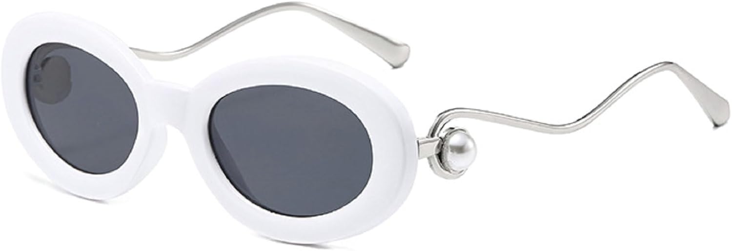 Ретро овальные солнцезащитные очки для женщин, модные, роскошные, с металлической оправой, дизайнерские, винтажные, с защитой от УФ-излучения UV400, трендовые женские солнцезащитные очки с жемчужным блеском mincl, White
Ретро овальные солнцезащитные очки для женщин, модные, роскошные, с металлической оправой, дизайнерские, винтажные, с защитой от УФ-излучения UV400, трендовые женские солнцезащитные очки с жемчужным блеском mincl, White