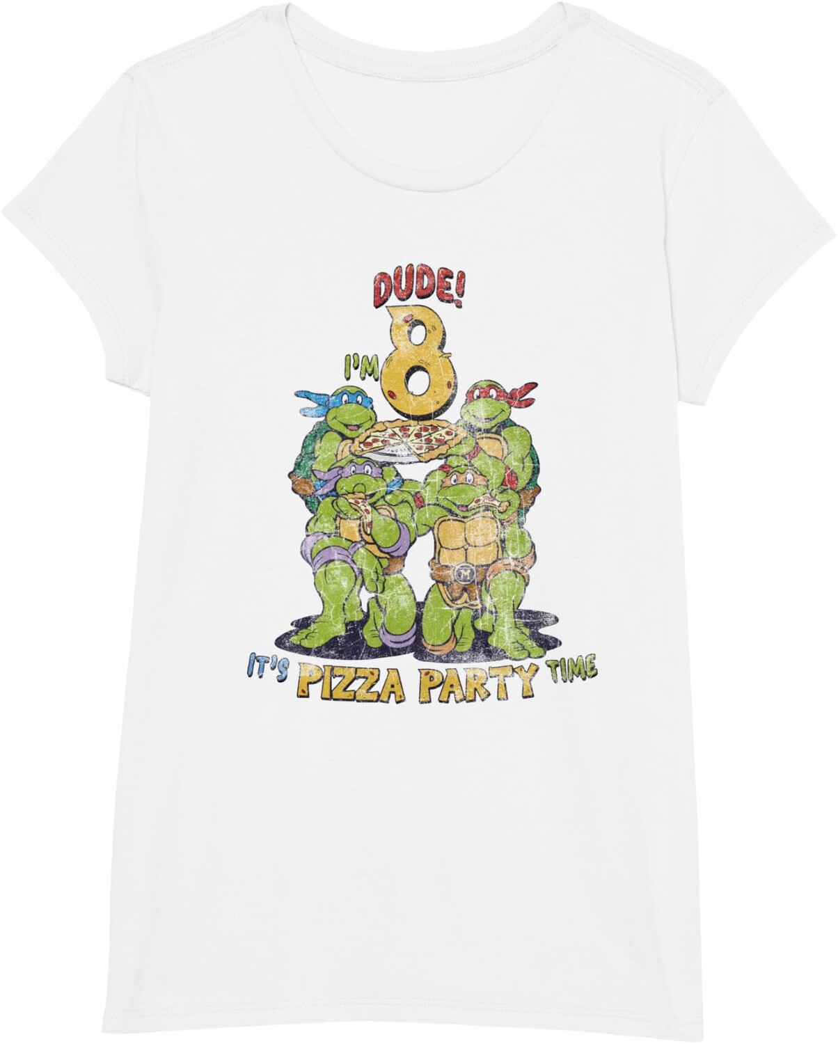 Детская футболка для девочек Teenage Mutant Ninja Turtles I'm 8 Dude Pizza Birthday Party, белый
Детская футболка для девочек Teenage Mutant Ninja Turtles I'm 8 Dude Pizza Birthday Party, белый