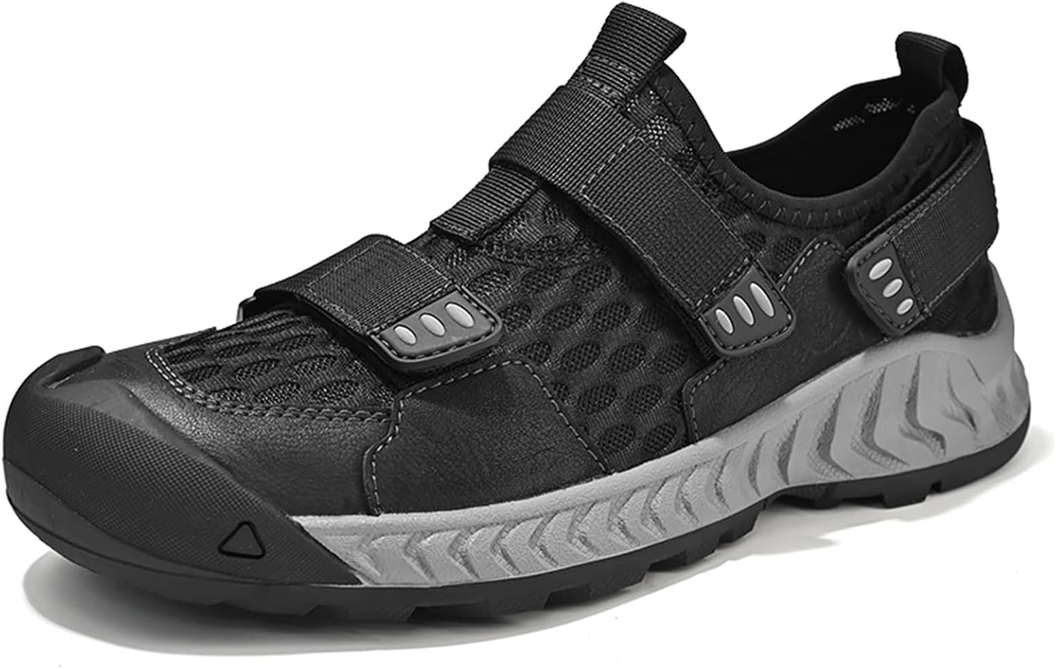 Мужские сандалии для улицы, противоскользящие, для походов и прогулок, кожаные, с сеткой, дышащие мужские кроссовки Abborora, черный
Мужские сандалии для улицы, противоскользящие, для походов и прогулок, кожаные, с сеткой, дышащие мужские кроссовки Abborora, черный