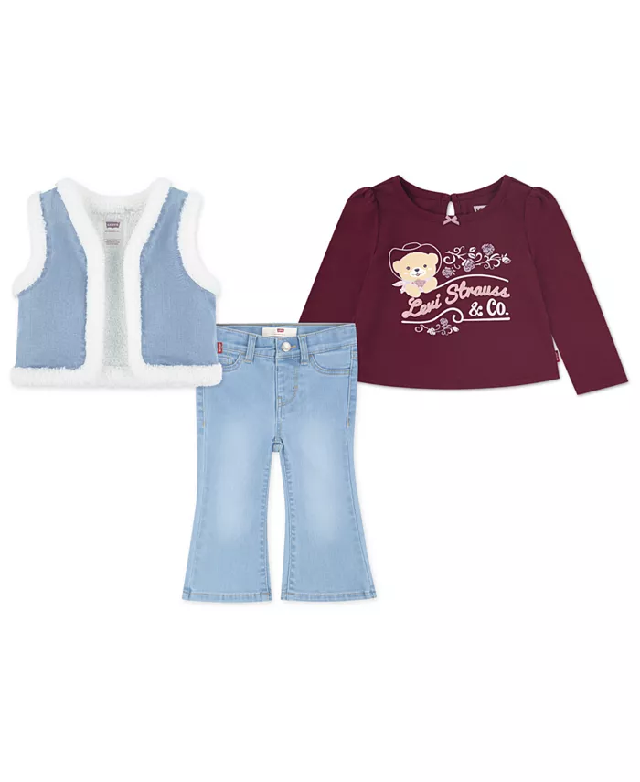 Комплект для девочек из 3 предметов: топ, жилет и штаны из Minky Sherpa Levi'S, мультиколор
Комплект для девочек из 3 предметов: топ, жилет и штаны из Minky Sherpa Levi'S, мультиколор