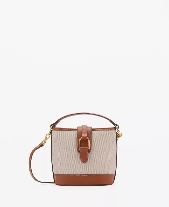 Женская контрастная холщовая сумка-ведро MANGO, коричневый
Женская контрастная холщовая сумка-ведро MANGO, коричневый